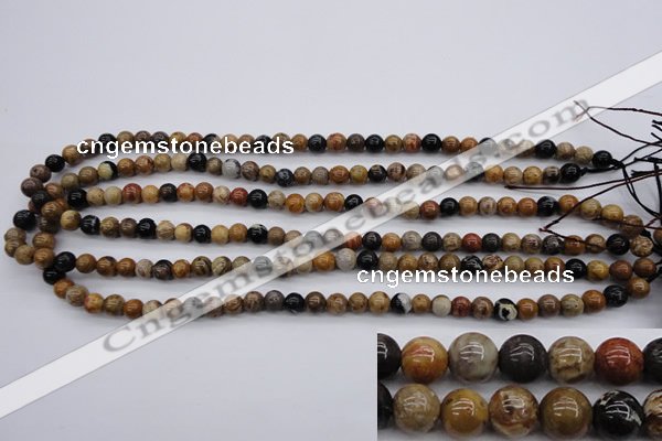 CWJ261 15.5 inches 6mm round wood jasper gemstone beads wholesale