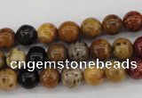 CWJ281 15.5 inches 7mm round wood jasper gemstone beads wholesale