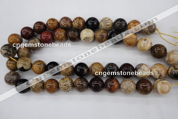 CWJ286 15.5 inches 18mm round wood jasper gemstone beads wholesale