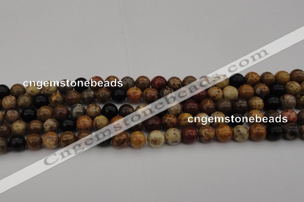 CWJ288 15.5 inches 8mm round wood jasper gemstone beads wholesale