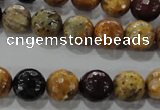 CWJ304 15.5 inches 10mm faceted round wood jasper gemstone beads