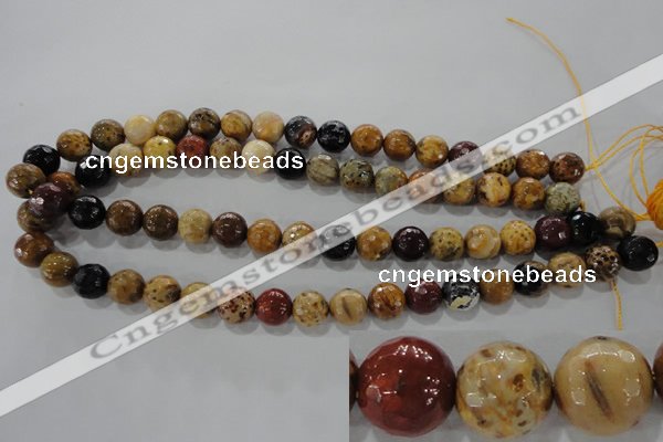 CWJ305 15.5 inches 11mm faceted round wood jasper gemstone beads