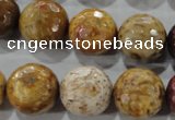 CWJ309 15.5 inches 16mm faceted round wood jasper gemstone beads