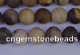 CWJ412 15.5 inches 8mm round matte wood jasper beads wholesale