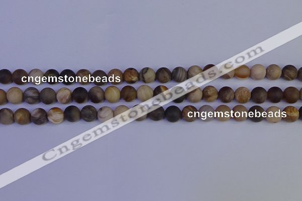 CWJ412 15.5 inches 8mm round matte wood jasper beads wholesale