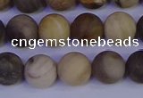 CWJ413 15.5 inches 10mm round matte wood jasper beads wholesale