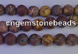 CWJ420 15.5 inches 4mm round matte wood eye jasper beads