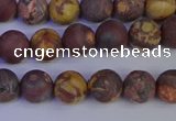 CWJ421 15.5 inches 6mm round matte wood eye jasper beads