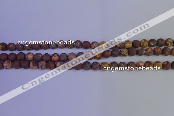 CWJ421 15.5 inches 6mm round matte wood eye jasper beads