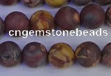 CWJ423 15.5 inches 10mm round matte wood eye jasper beads