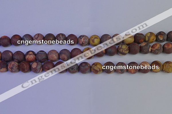 CWJ424 15.5 inches 12mm round matte wood eye jasper beads