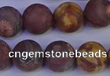 CWJ425 15.5 inches 14mm round matte wood eye jasper beads