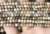 CWJ440 15.5 inches 4mm round matte wood jasper beads wholesale