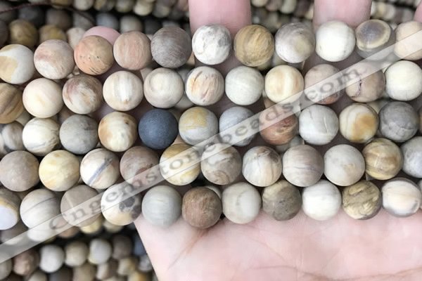 CWJ442 15.5 inches 8mm round matte wood jasper beads wholesale