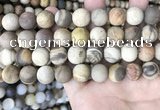 CWJ443 15.5 inches 10mm round matte wood jasper beads wholesale