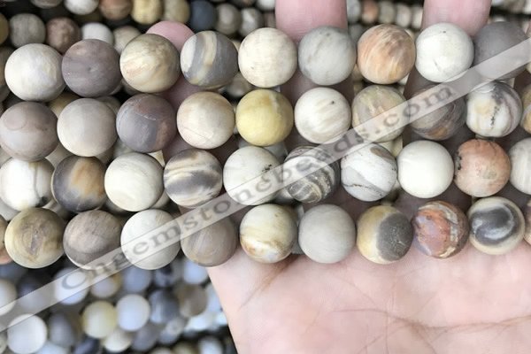 CWJ443 15.5 inches 10mm round matte wood jasper beads wholesale