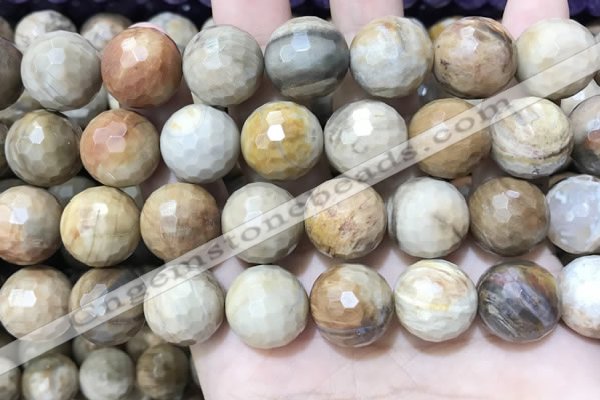 CWJ456 15.5 inches 16mm faceted round wood jasper beads wholesale