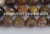 CWJ477 15.5 inches 8mm faceted round wood jasper gemstone beads