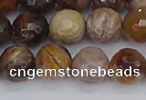 CWJ478 15.5 inches 10mm faceted round wood jasper gemstone beads