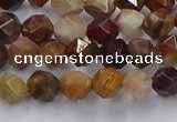 CWJ490 15.5 inches 6mm faceted nuggets wood jasper beads