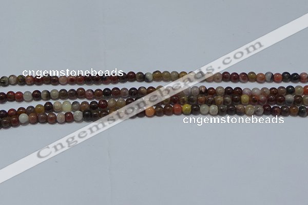 CWJ500 15.5 inches 4mm round Xinjiang wood jasper beads wholesale