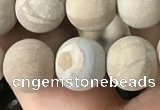 CWJ522 15.5 inches 8mm round matte wooden jasper beads wholesale