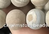 CWJ524 15.5 inches 12mm round matte wooden jasper beads wholesale