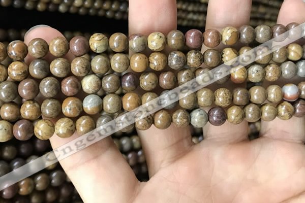 CWJ562 15.5 inches 4mm round wood jasper beads wholesale