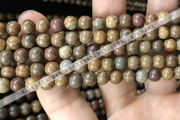 CWJ563 15.5 inches 6mm round wood jasper beads wholesale