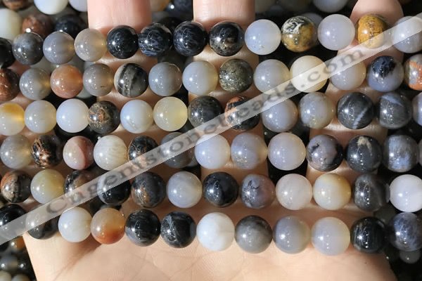 CWJ570 15.5 inches 8mm round Arizona petrified wood jasper beads