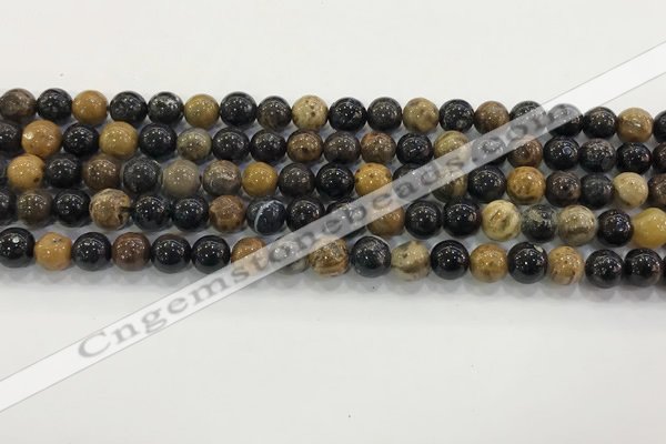 CWJ581 15.5 inches 7mm round wooden jasper beads wholesale