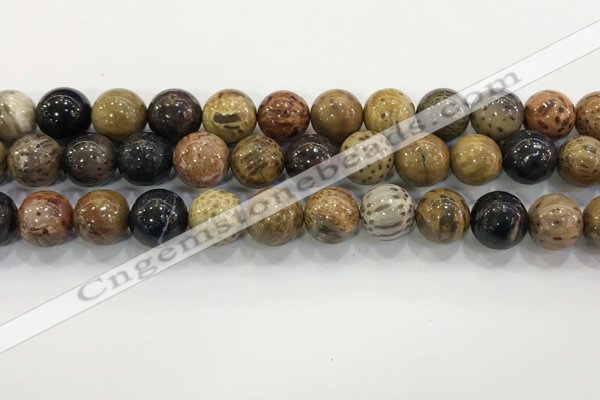 CWJ584 15.5 inches 12mm round wooden jasper beads wholesale