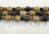 CWJ588 15.5 inches 10mm round & 13*15mm - 15*18mm rice wooden jasper beads