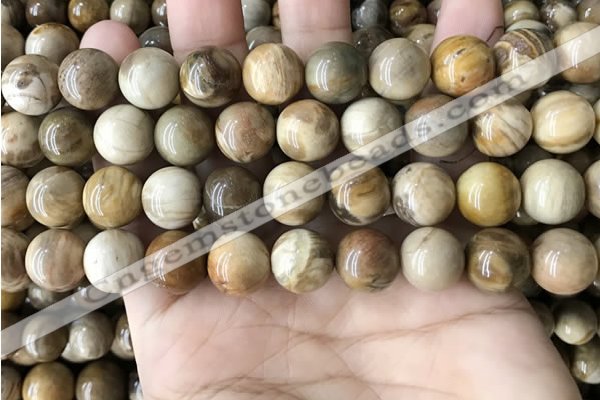 CWJ594 15.5 inches 12mm round wood jasper beads wholesale