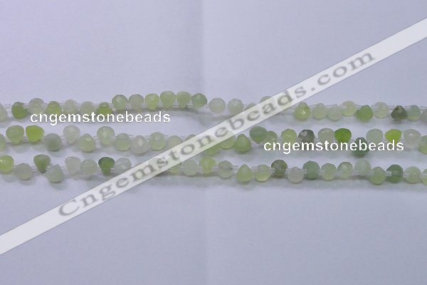 CXJ215 Top drilled 7*7mm faceted teardrop New jade beads