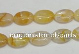 CYC01 15.5 inches 10*14mm oval yellow crystal quartz beads