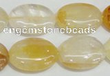 CYC03 15.5 inches 18*25mm oval yellow crystal quartz beads