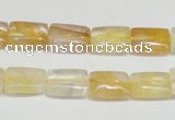 CYC08 15.5 inches 10*14mm rectangle yellow crystal quartz beads