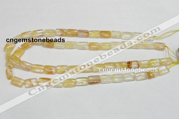 CYC08 15.5 inches 10*14mm rectangle yellow crystal quartz beads