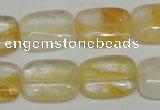 CYC09 15.5 inches 15*20mm rectangle yellow crystal quartz beads