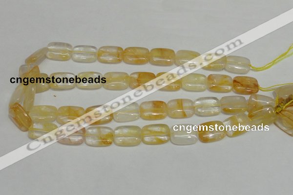 CYC09 15.5 inches 15*20mm rectangle yellow crystal quartz beads