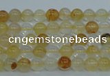 CYC101 15.5 inches 6mm round yellow crystal quartz beads