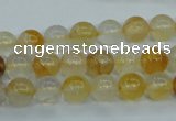 CYC102 15.5 inches 8mm round yellow crystal quartz beads