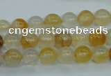 CYC102 15.5 inches 8mm round yellow crystal quartz beads