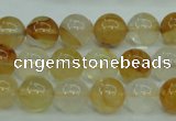 CYC103 15.5 inches 10mm round yellow crystal quartz beads