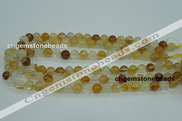 CYC103 15.5 inches 10mm round yellow crystal quartz beads