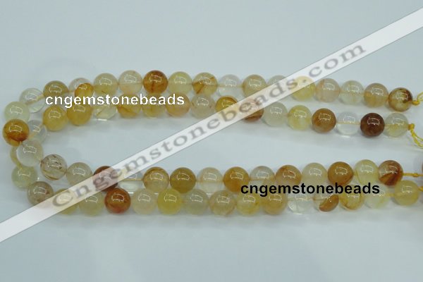 CYC104 15.5 inches 12mm round yellow crystal quartz beads