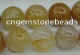 CYC106 15.5 inches 16mm round yellow crystal quartz beads