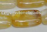 CYC11 15.5 inches 20*35mm rectangle yellow crystal quartz beads