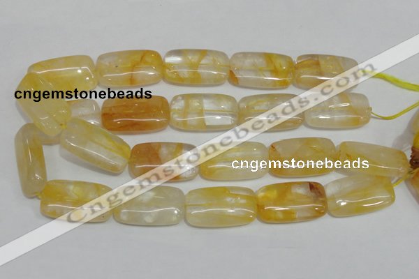 CYC11 15.5 inches 20*35mm rectangle yellow crystal quartz beads